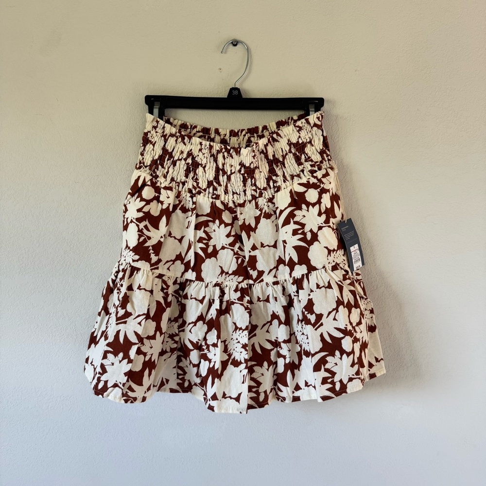 Target Brown and White Tiered Mini Skirt
